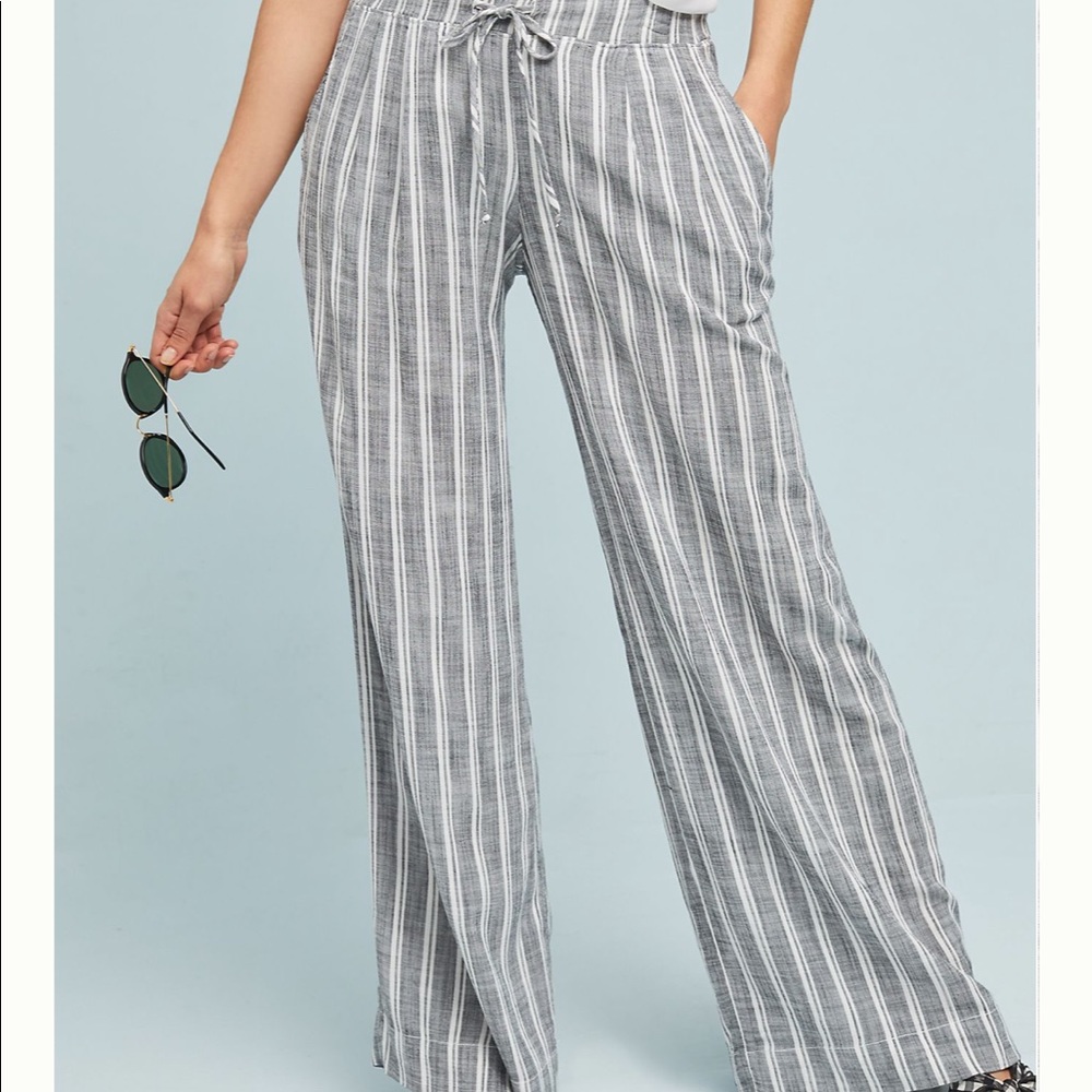 Cloth & Stone Striped Wide Leg Linen Pants